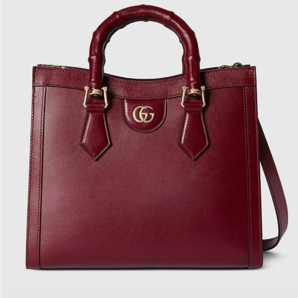 Gucci Diana Medium Top Handle with long strap in stunning Rosso Ancora